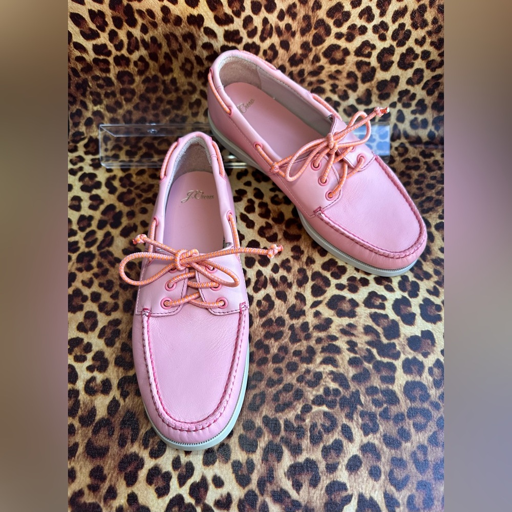 J. Crew Women's Light Pink Lace Up Boat Shoes Loafers Size 7.5